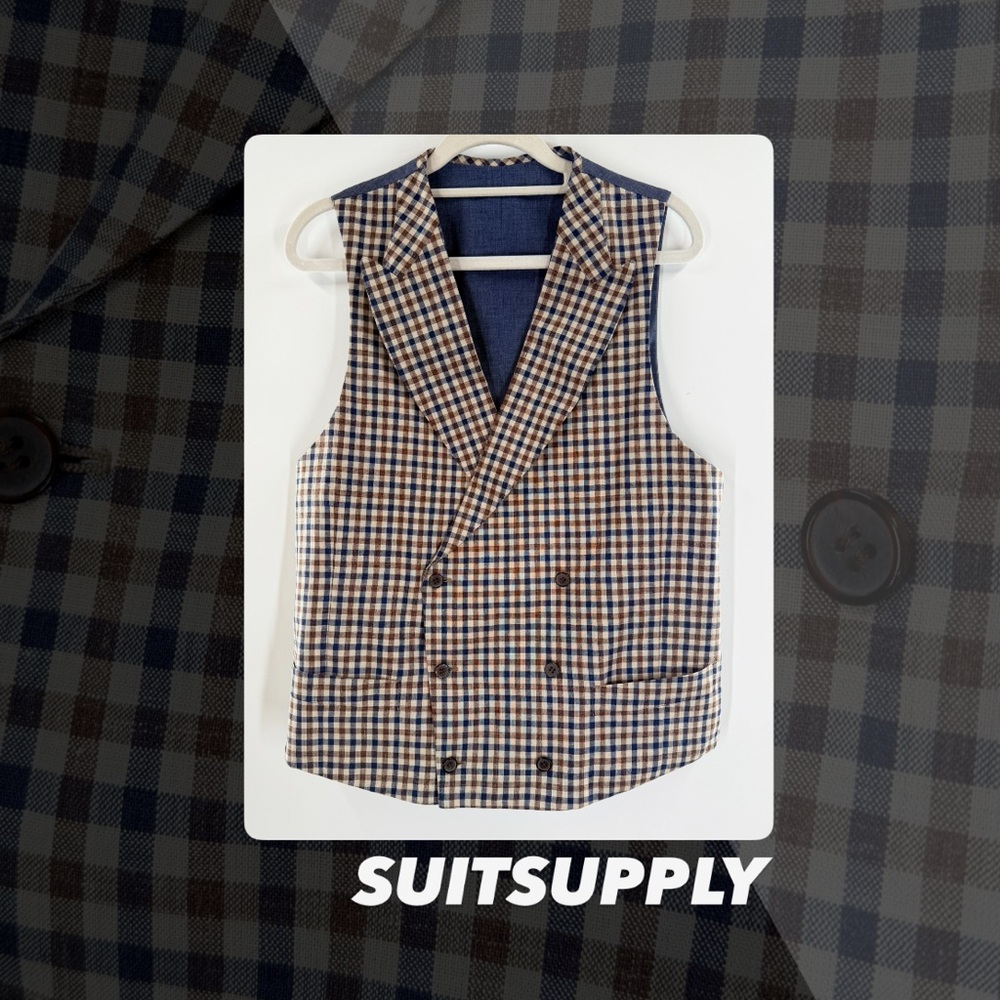 EUC Suitsupply Two Tone Checked Vest